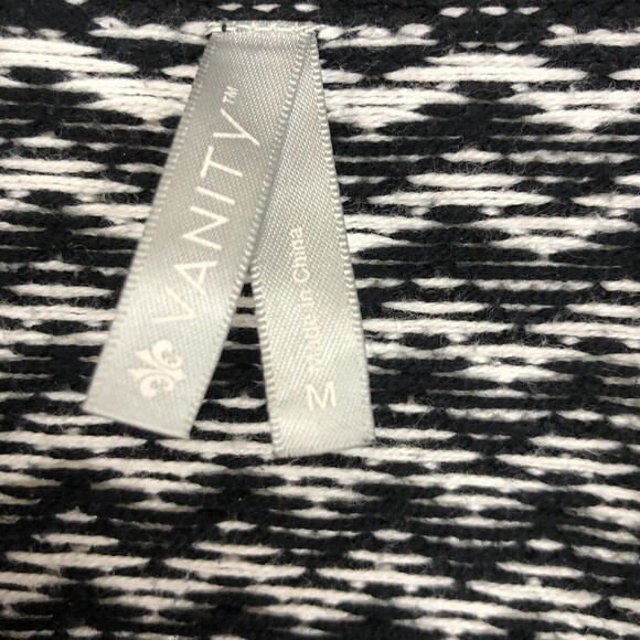 Vanity Womens Medium Open Front Long Sleeve Holyday Cardigan Sweater Fringe M - Picture 6 of 10